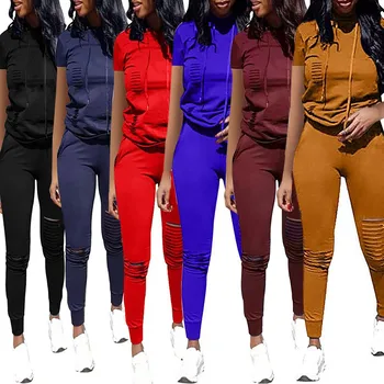 Womans Short Sleeve Jogging Wear Set Clothing Best Selling Plus Size Sportswear Jogging Sweatsuit Tracksuit Set For Woman