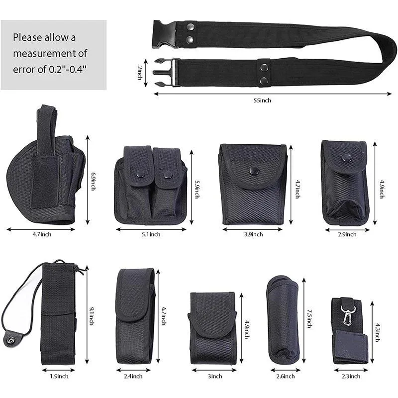 Outdoor Tactical Holster Flashlight Bag Multifunctional Tool Kit Waist Belt Nylon Oxford Cloth Practical Safety Training Belts