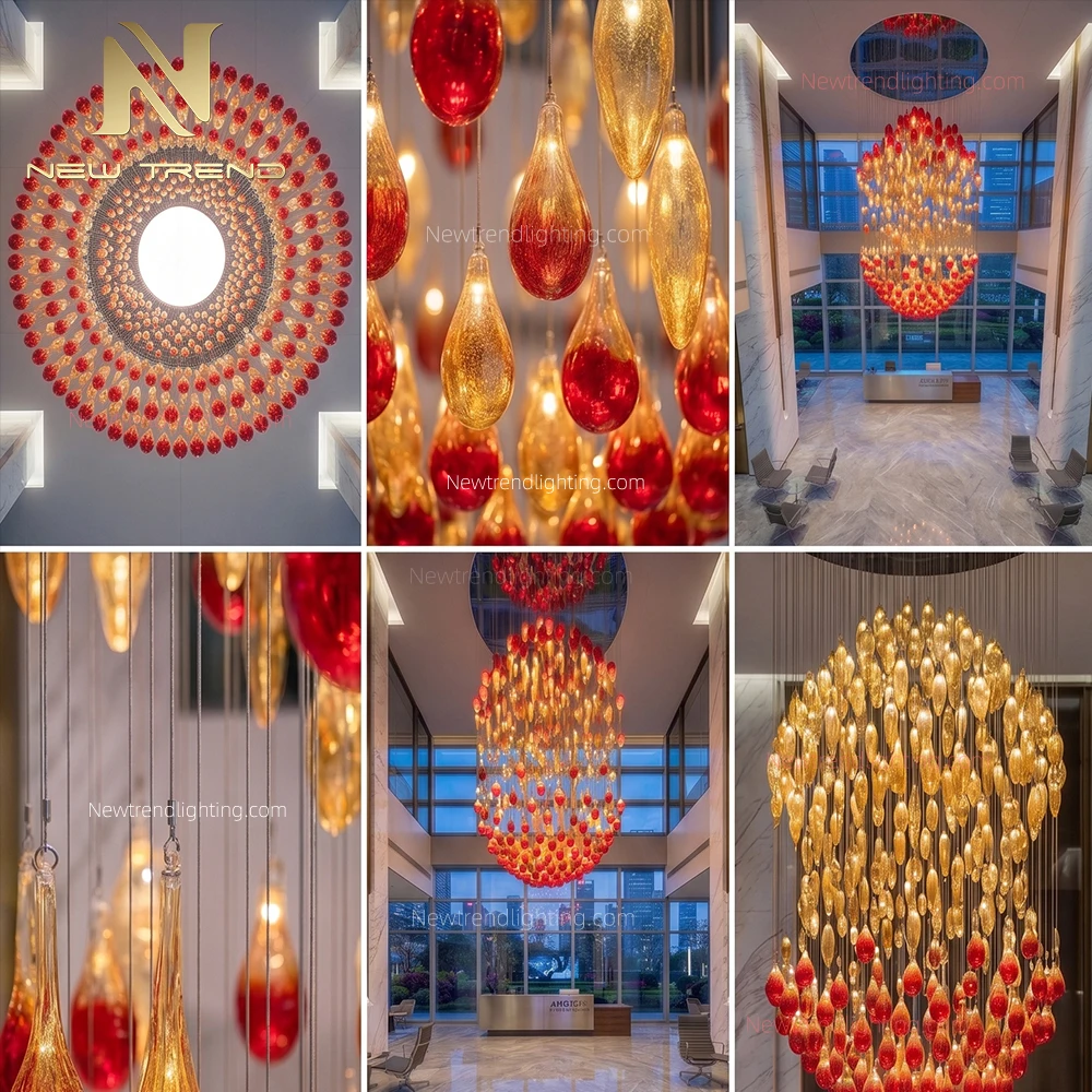 CPL-523 Custom Glass LED Chandelier: Oversized Bespoke Statement Lighting Manufacturer for Hotel Lobbies & Grand Halls