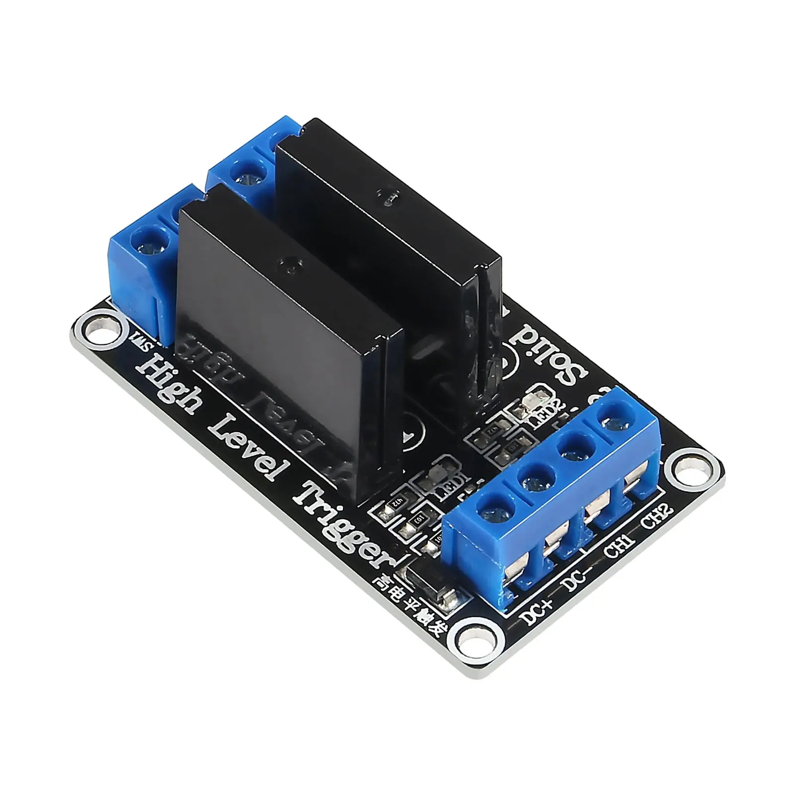 2個セット 5V 2チャンネル 2A ソリッドステートリレーモジュール - ハイレベルトリガー、ミニサイズ耐久設計、ヒューズ付きDIYプロジェクト用