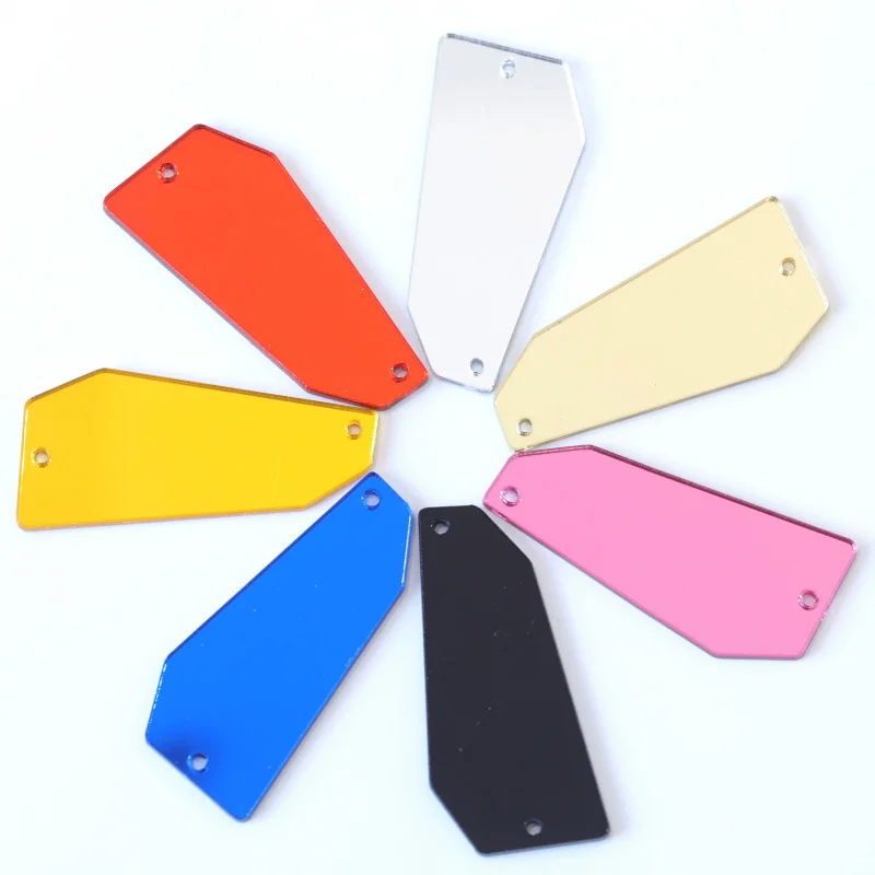 OLeeya High Shiny Over 35 Colors Silver Strass Flat Back Acrylic Mirror Sew on Rhinestones With Holes for Dancing Clothes