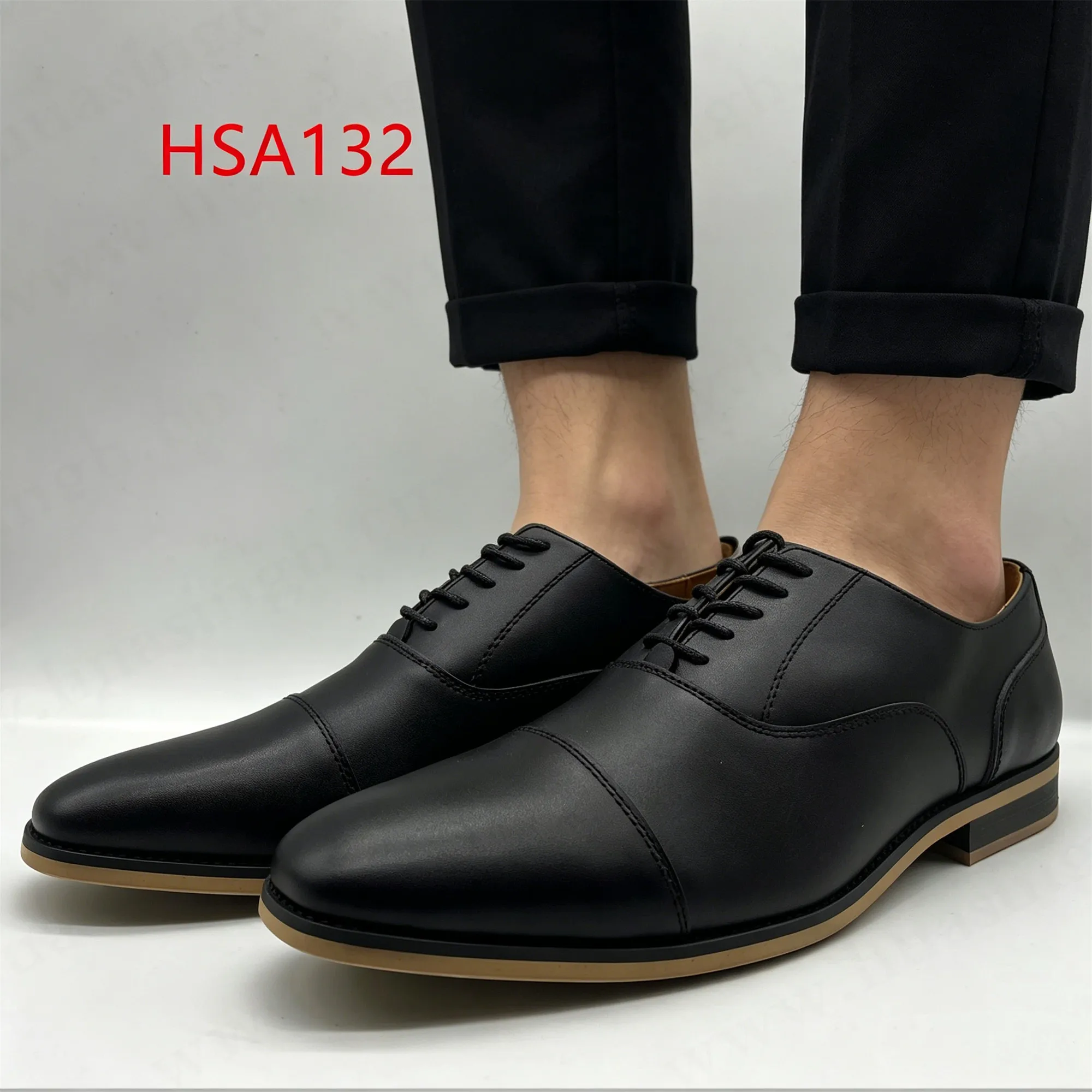 ZYF, Herren-Schwarz-Businessschuhe mit spitzem Zehenabschluss für Kundentermine, geruchshemmend, für Verwaltungsarbeit und offizielle Anlässe, mit doppeltem Gelenk HSA132