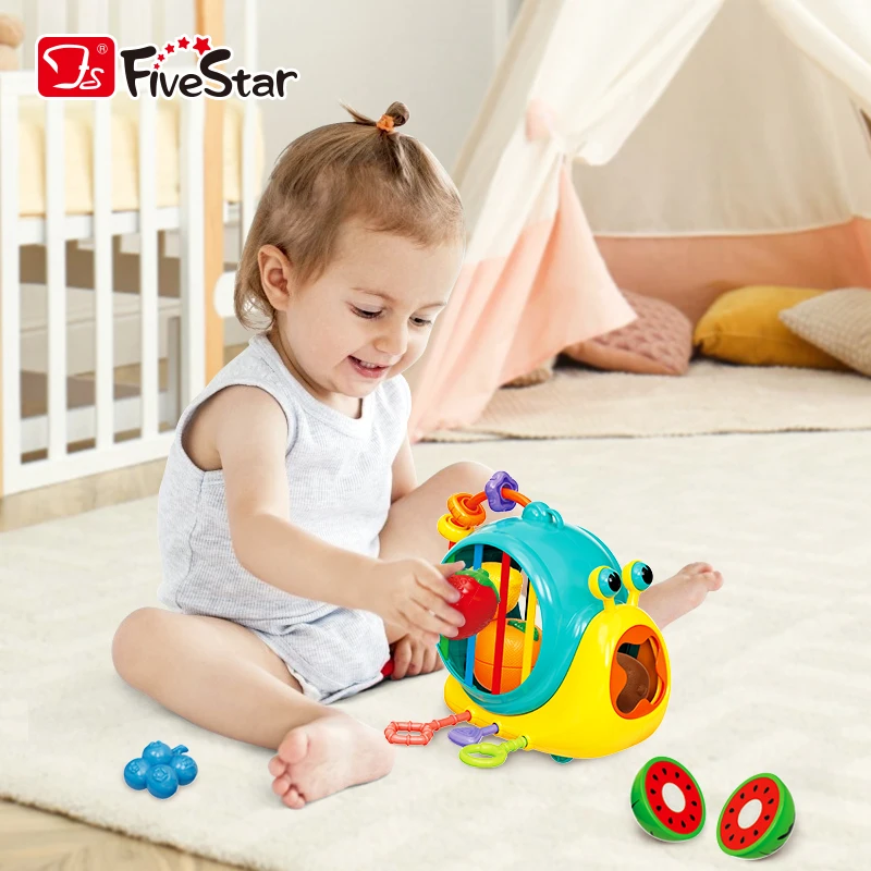 FiveStar Educational Snail String Pulling Car Toy Kids Plastic Food Sorting Fruit Cutting Toy for Baby Boys and Girls