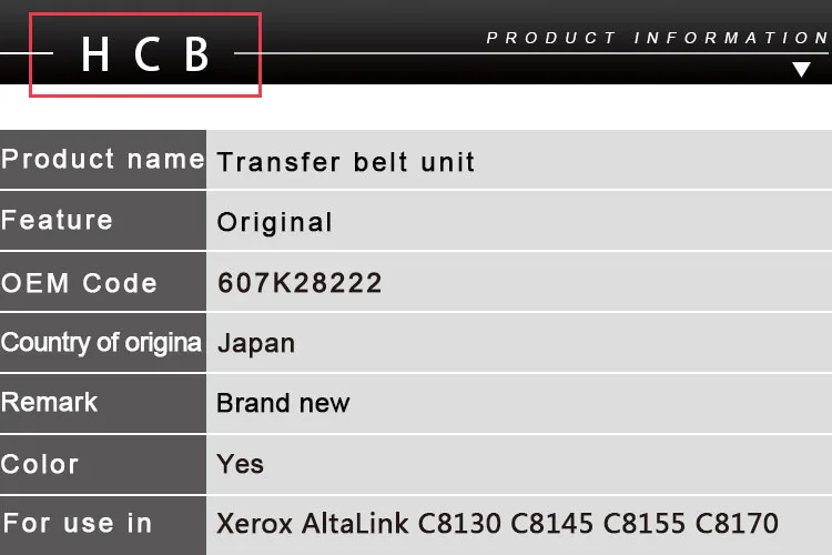 607k28222施乐阿尔塔林克c8130 C8135 C8145 C8155 C8170 Ibt皮带组件607k21650 607k08607原装  - Buy 607k21650,607k08607,Altalink C8130 Product on Alibaba.com