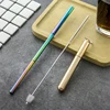 Gold case+rainbow straw