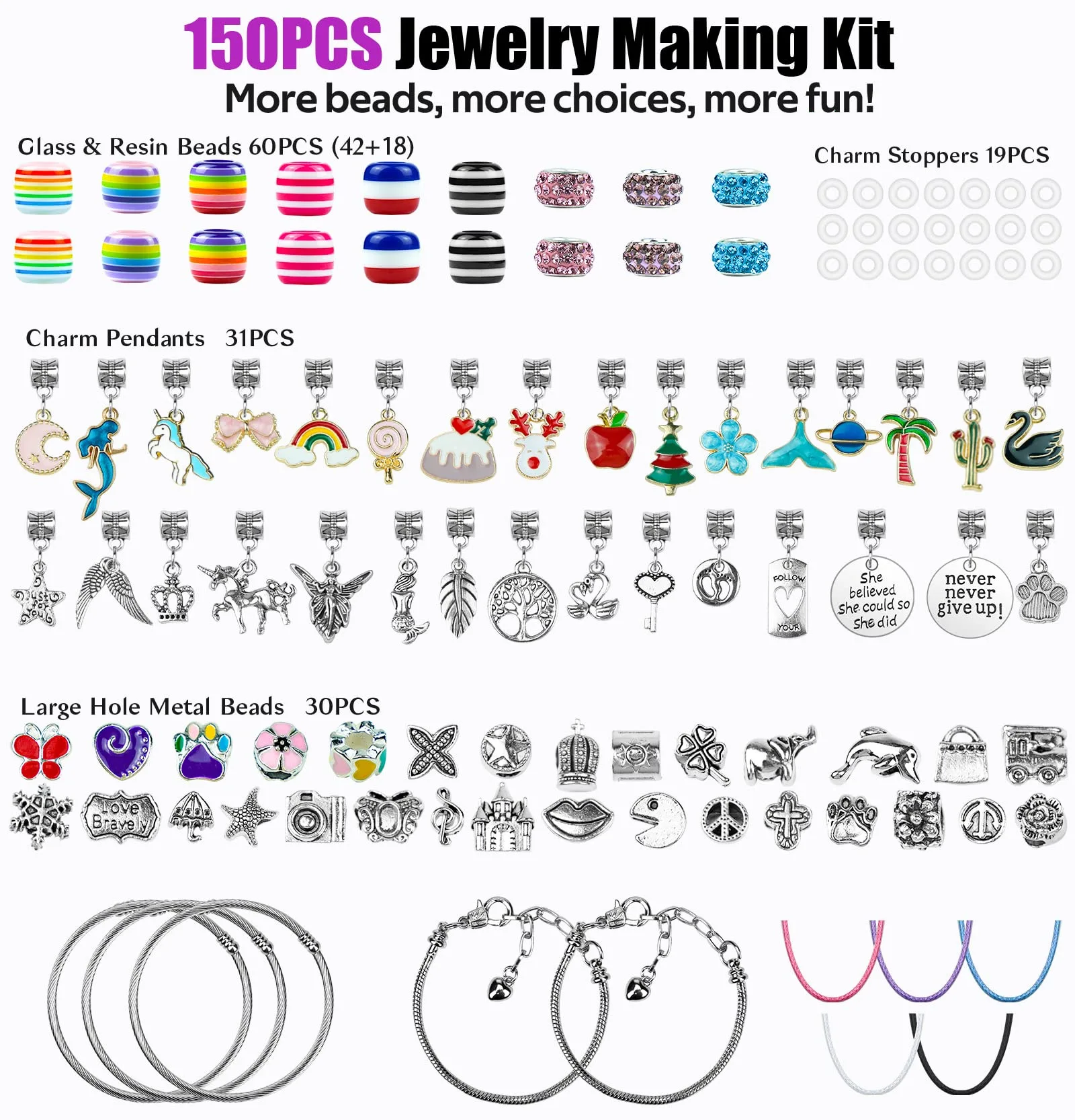 Hot Selling Jewelry Making Kit With Beads Charms Bracelet Necklace DIY Crafts Gifts Set for Girls Kids