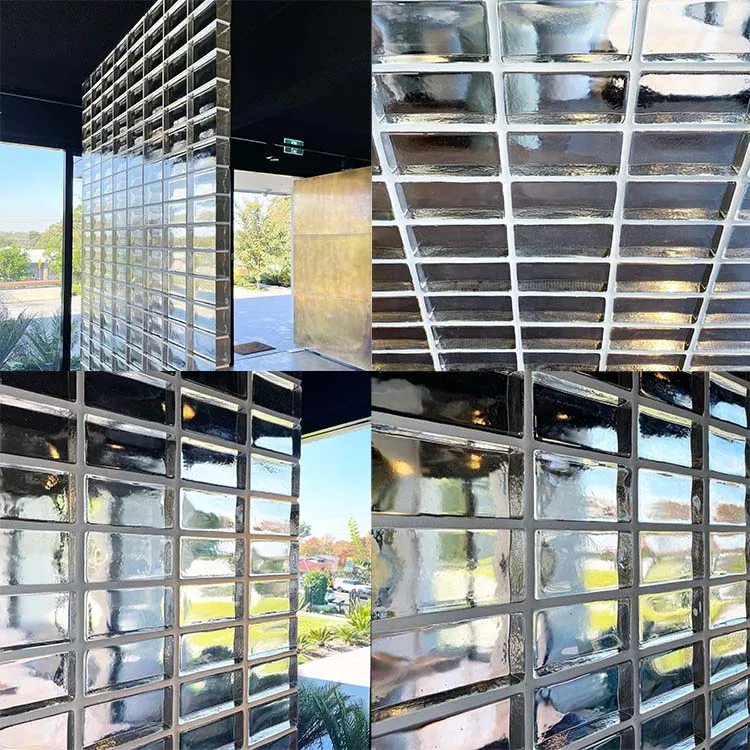 Blue Color Glass Brick Block for Showcase Wall Crystal Hot Melt Building Glass Blocks Bricks Rectangular Solid Glass Bricks Wall