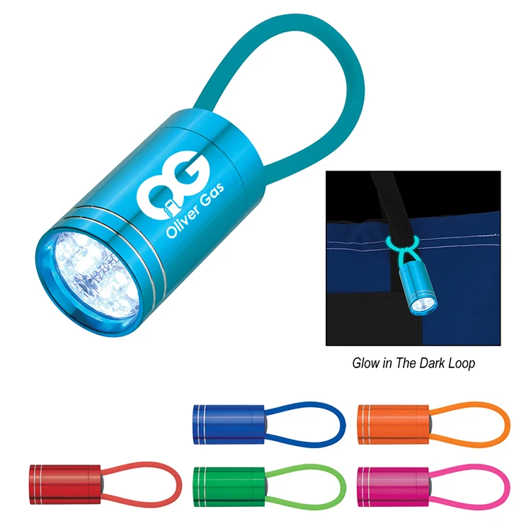 Portable Glow in the Dark Aluminum Alloy  LED Loop Flashlight