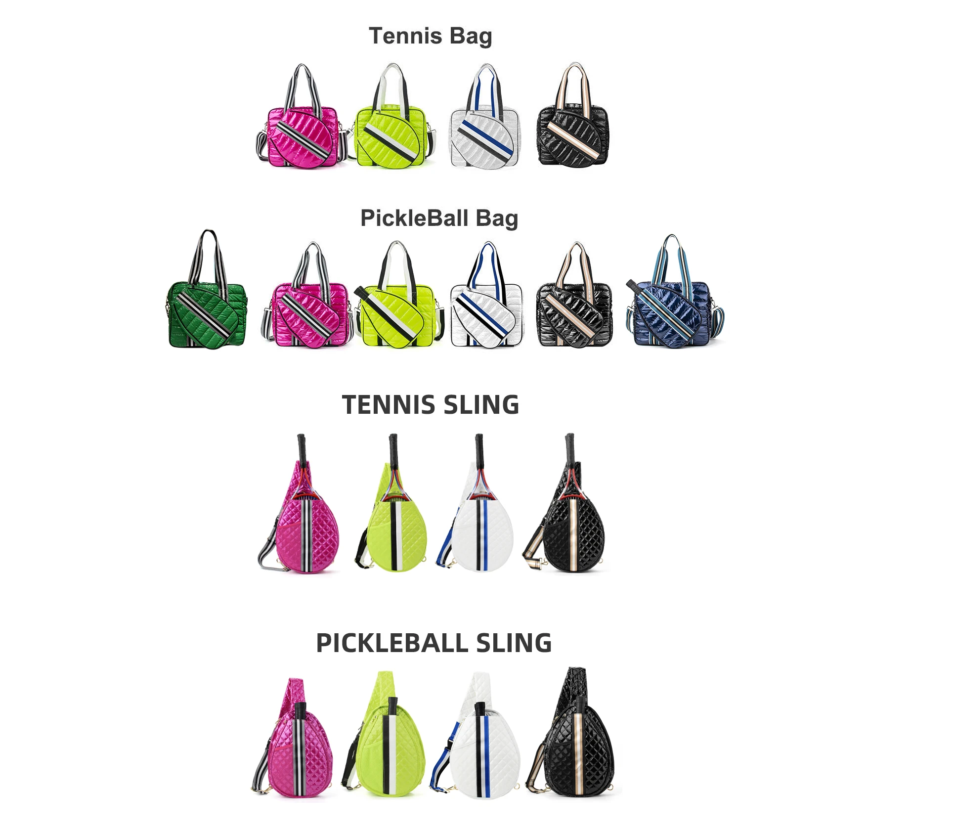 Best Selling Quilted Sports Pickle Ball Bag Racket Tennis Paddle Tote