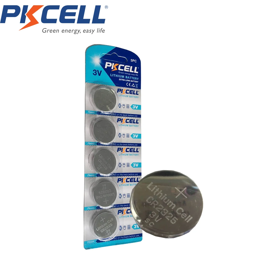 PKCELL battery cr2325 3v 190mah lithium button cell battery cr2325 in tray package or blister pack