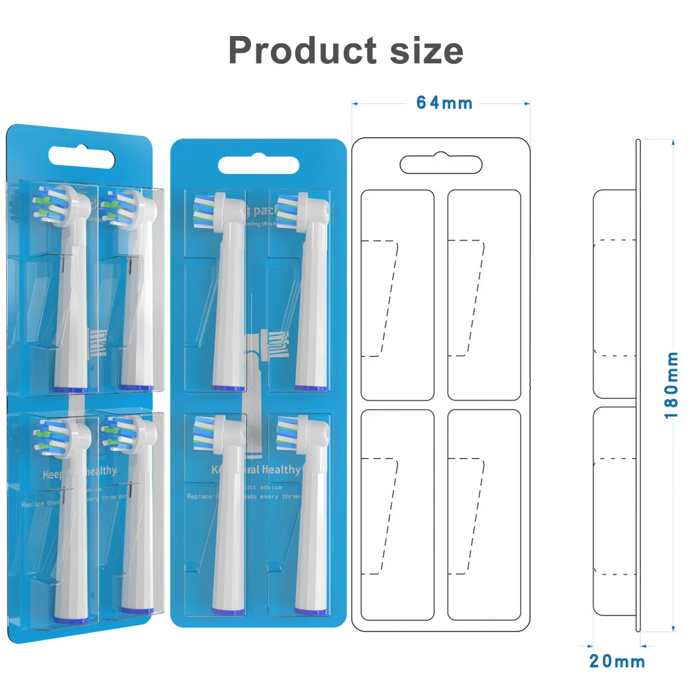 Factory Customize Bristle Color Package Oral Brush B Rounded Replacement Toothbrush Head Recyclable Electric Toothbrush Heads