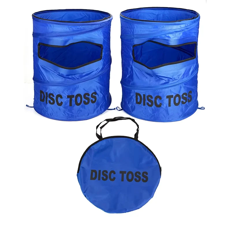 Folding flying disc target bucket portable outdoor throwing target disc toss game for children and adult