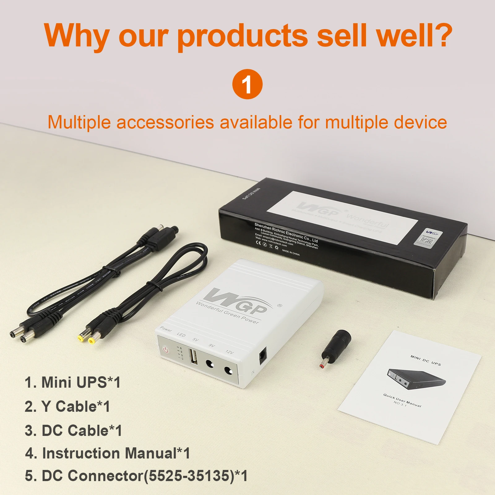 WGP MINI UPS Manufacturer Multiple Output 9v 12v USB 5V Mini Ups 10400 Mah Para Enrutador Wifi Mini Ups Wifi Router