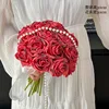 Red dried-rose bouquet