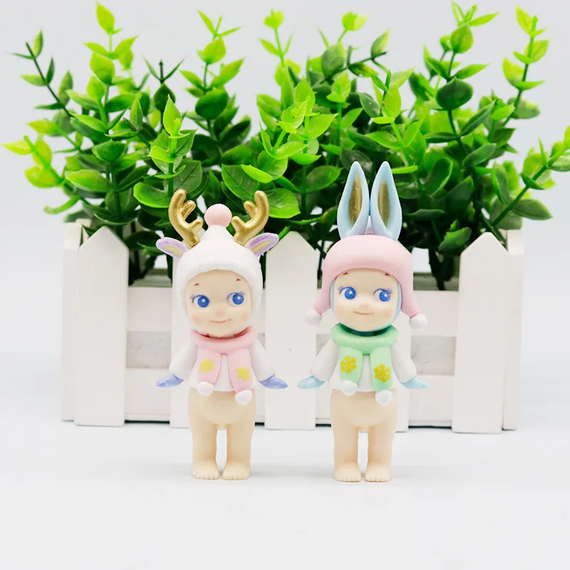 Sonny Angel in Stock Mini Figures Blind Box Toys Winter Wonderland Series Ornament Mystery Box Toys Angel Nake Body Doll Labubu
