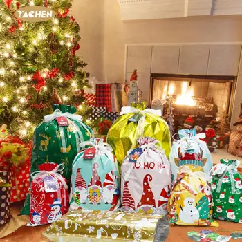 Christmas Drawstring/ Wrapping Gift Bags 30PCS/27PCS  Large Medium Small for Presents