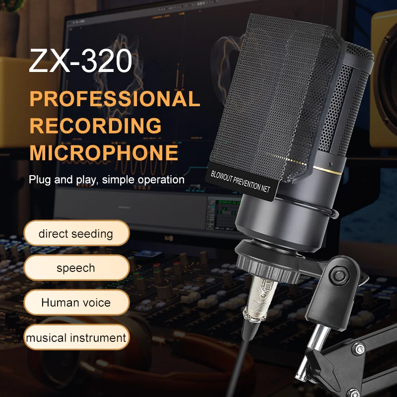 ZX-320 Professional Recording Microphone - Plug and Play