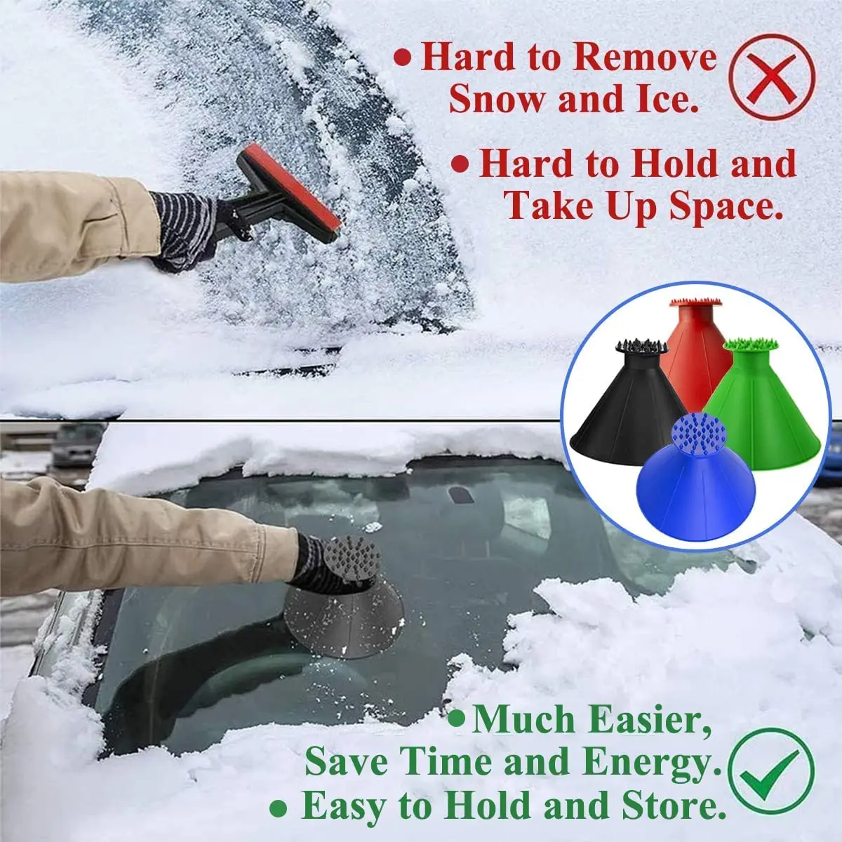 Multifunctional Cone Shaped Magical Car Ice Scraper For Car Windshield Buy Magical Car Ice