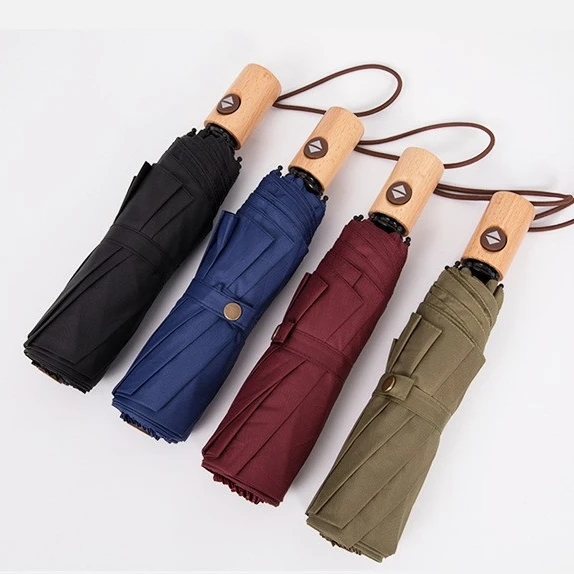 3 складной зонт от производителя, бамбуковый автоматический зонт на заказ