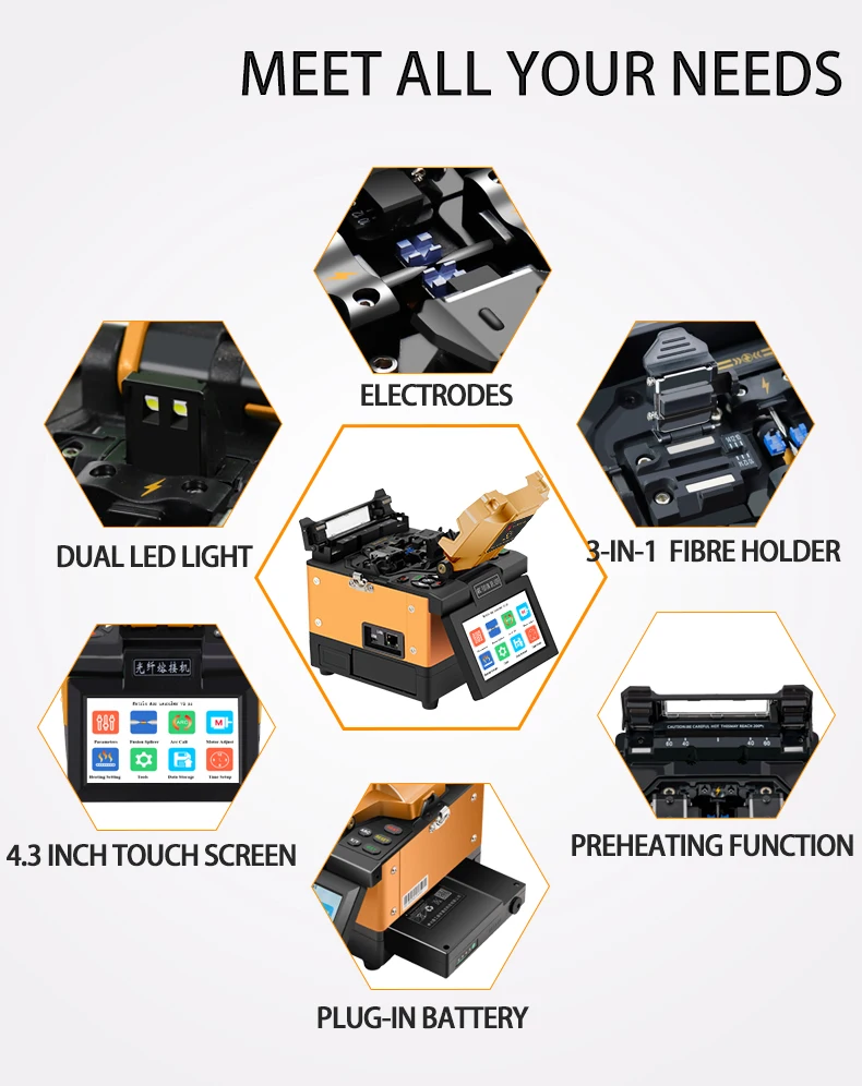 Automatic Fusion Splicing Machine Fiber Optic Fusion Splicer S5 China New Design Fiber Splicer Optical Fiber Fusion Splicing Mac