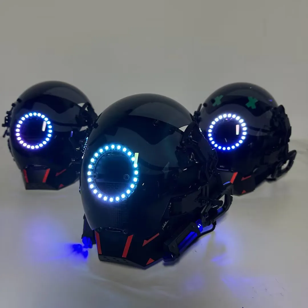 未来的なLedライトアップサイバーパンクマスクテックウェアCyberpunk