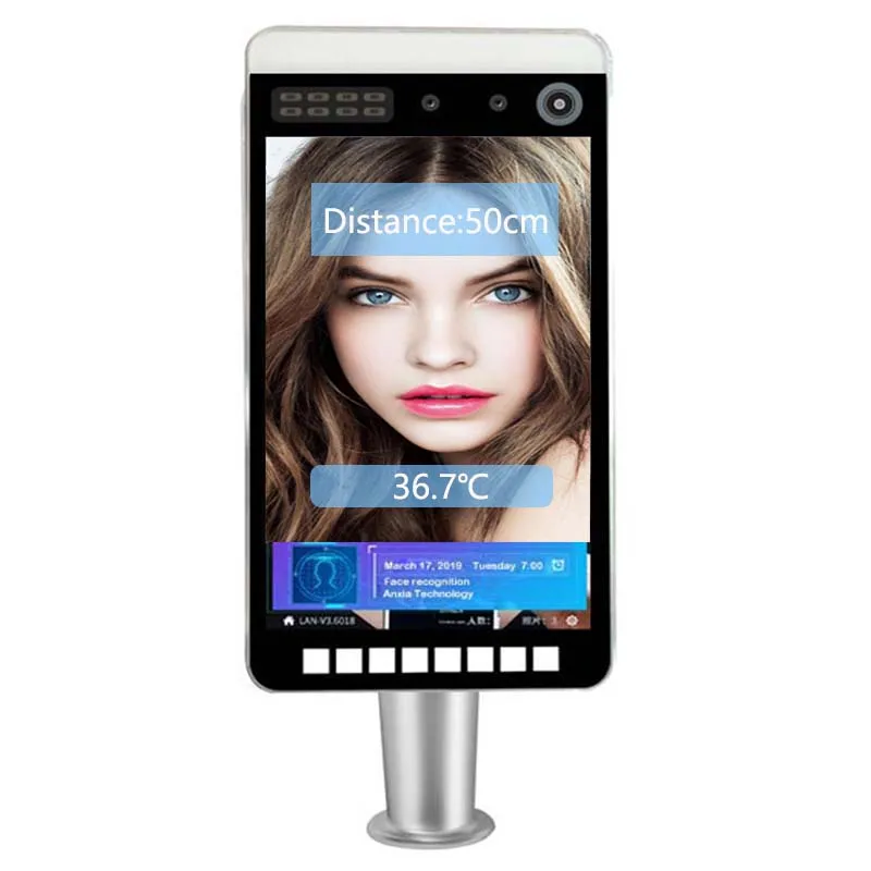 7/8 inch biometric  face recognition door access control  system dynamic camera facial recognition machine