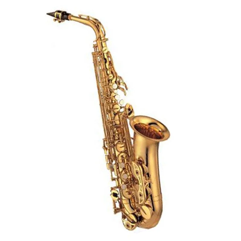 Best Sell High Quality Customized Type Z Japanese Style Alto Sax Gold Lacquer Eb Alto Saxophone With High F# Key (JAS-110L)