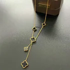 Jewellery Designer 316L Stainless Steel Jewellery With 18K Plated Designer Style Reversible 4 Leaf Clover Necklace For Women
