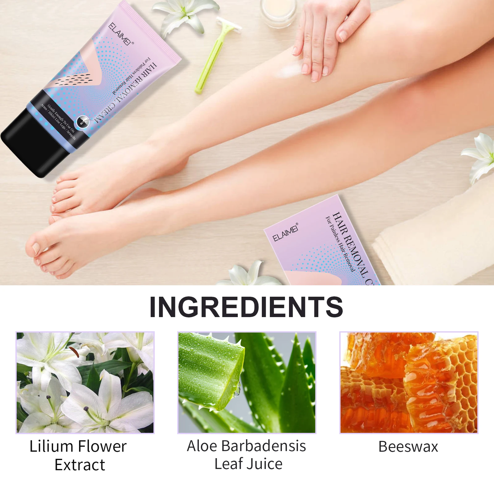 Безболезненный безупречный депиляционный крем ELAIMEI для ухода за телом для удаления волос для мужчин и женщин