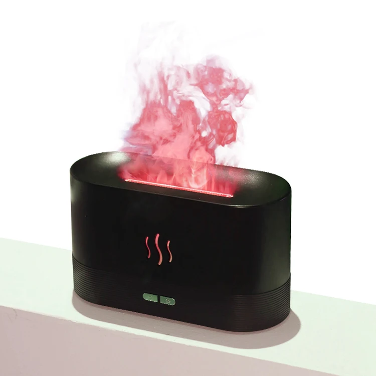 Flame Humidifier Lamp Water Atomizer Mist 180ml Simulation Fire Essential Oil Humidifier 3D Flame Aroma Diffuser