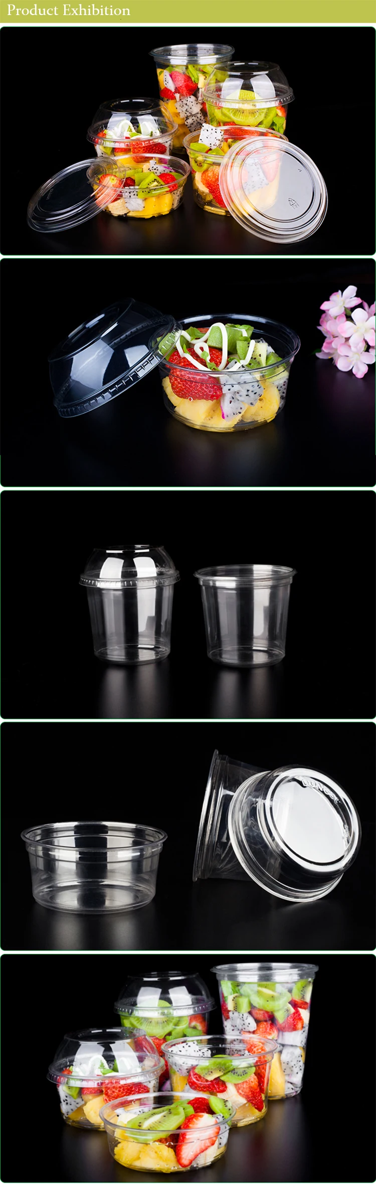 Disposable Clear Pet Plastic Cup Fruit Salad Plastic Cup Dessert Yogurt