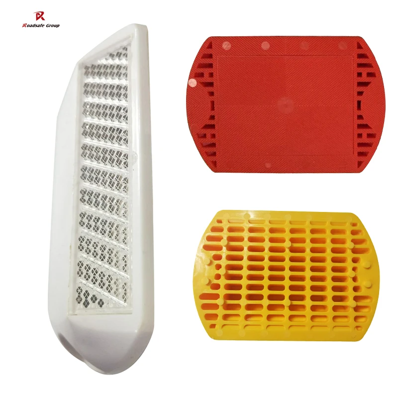 Reflective White Red Yellow Traffic Safety Pavement Road Marker Durable Raised Side Cat Eyes ABS Plastic Road Stud