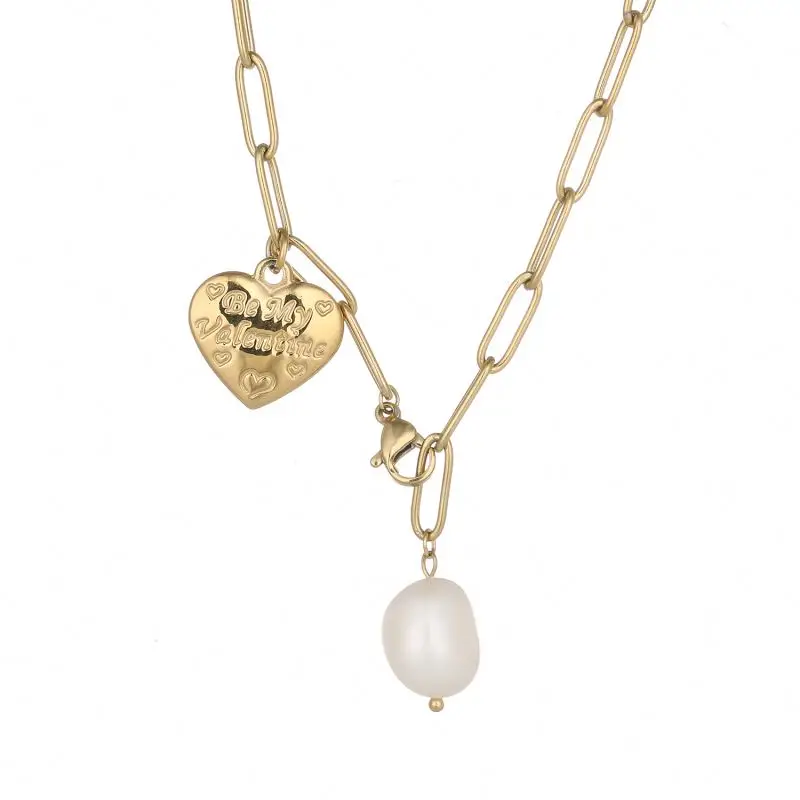 女士浪漫风格雕刻英语爱好者珍珠别致不锈钢心吊坠项链 Buy Heart Pendant Necklace Stainless Steel Necklace Pearl Pearl Chic Necklace Product On Alibaba Com