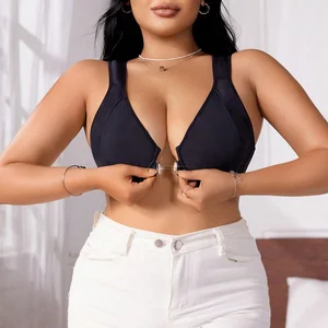 High Quality Breathable Plus Size Front Closure Underwire Push up Bra for Women