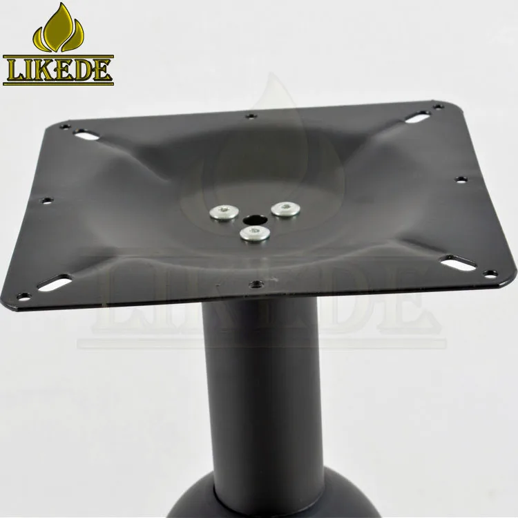 New Modern black heavy iron round glass coffee table metal base