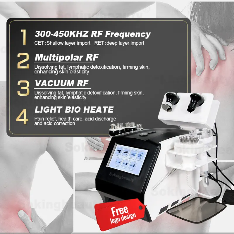 7 in 1 CAT RET Multipolar RF Vacuum BIO Physiotherapy Tecar Therapy Machine