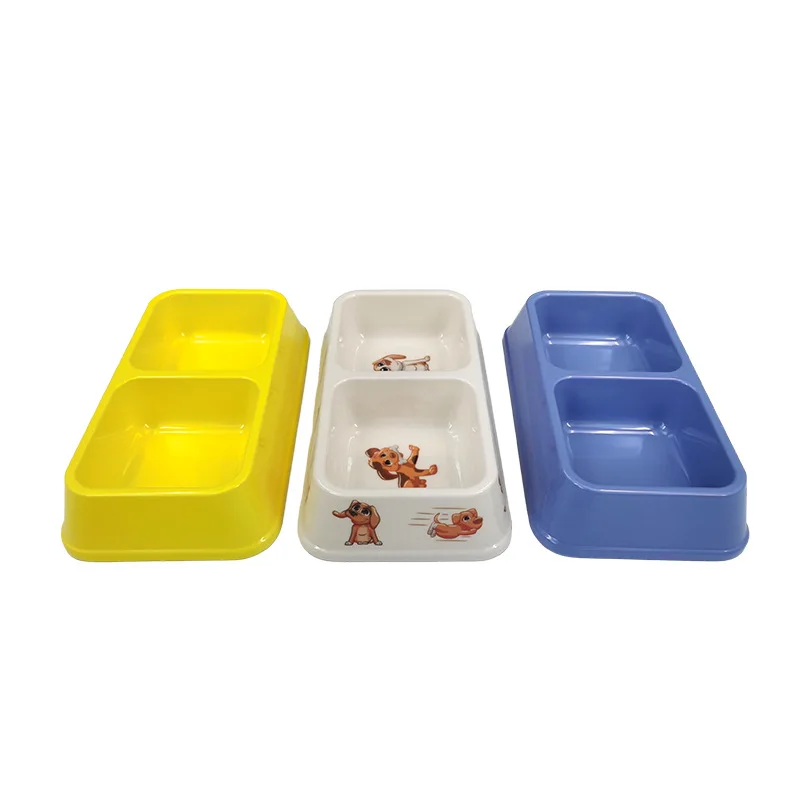 Degradable pet supplies New cat double bamboo fiber pet bowl food double dog bowl