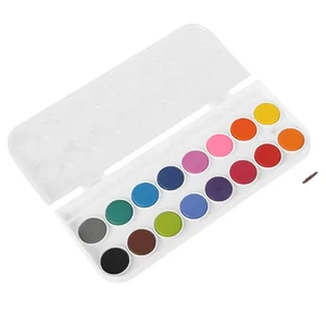 Watercolor Brush Set,children's Watercolor Paints,watercolor Cakes with Travel Watercolor Brush Solid 16 Color Painting.