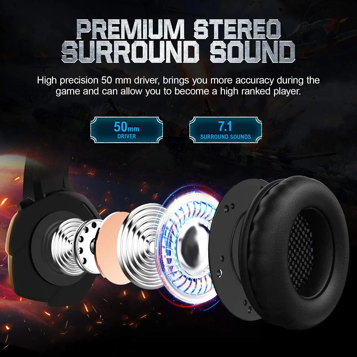 
Hot Selling Stereo PC Casque Gaming Headset Headphone K5 with Mic LED Light Auriculares Gamer for PS4 