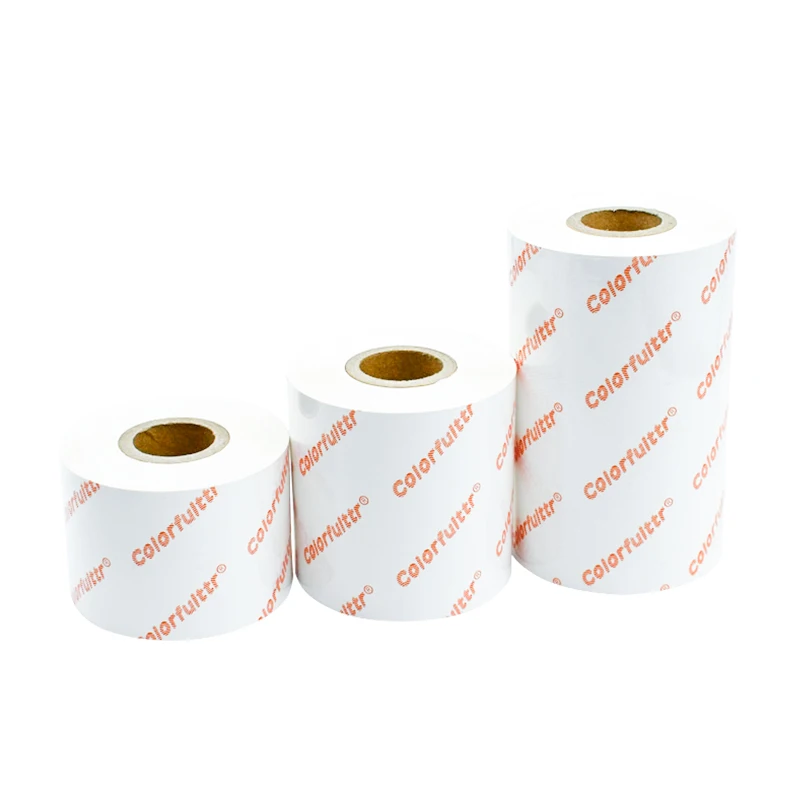 Replace Ricoh B110cr White Thermal Transfer Ribbon Resin Jumbo Roll for Wash Care Label 110m 300m
