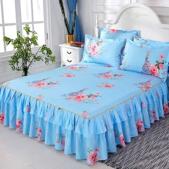 Fashion Coffee Letter Printed Fitted Sheet Bed Sheet with Pillowcases 3pcs Mattress Protector Cover Twin Queen King Size