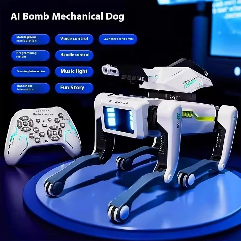 Support Action Programming AI Smart RC Robot Dog Toy Voice APP Remote Control Gesture Sensing Intelligent Stunt Mechanical Dog