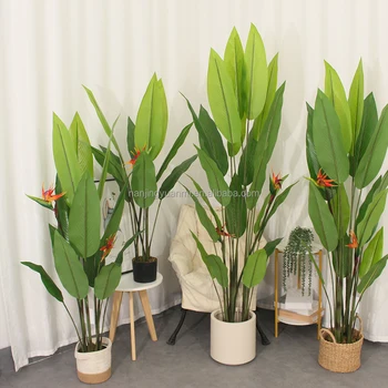 ornamental giant bunch fake banana tree artificial plant banana bird of paradise tree faux banana leaves tree indoor decoration