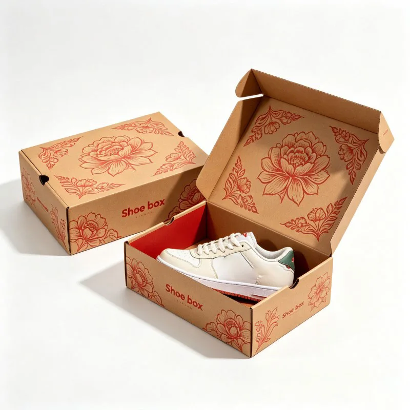 Scatole per imballaggio di scarpe direttamente dalla fabbrica, scatole per sneakers in cartone ondulato con logo personalizzato, stampa a foglia d'oro UV, scatole pieghevoli