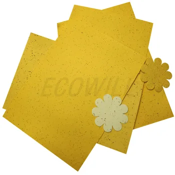 Yellow Plantable 100% Handmade Recycled A4 A3 SRA3 Size Wildflower Seeded Paper Sheet
