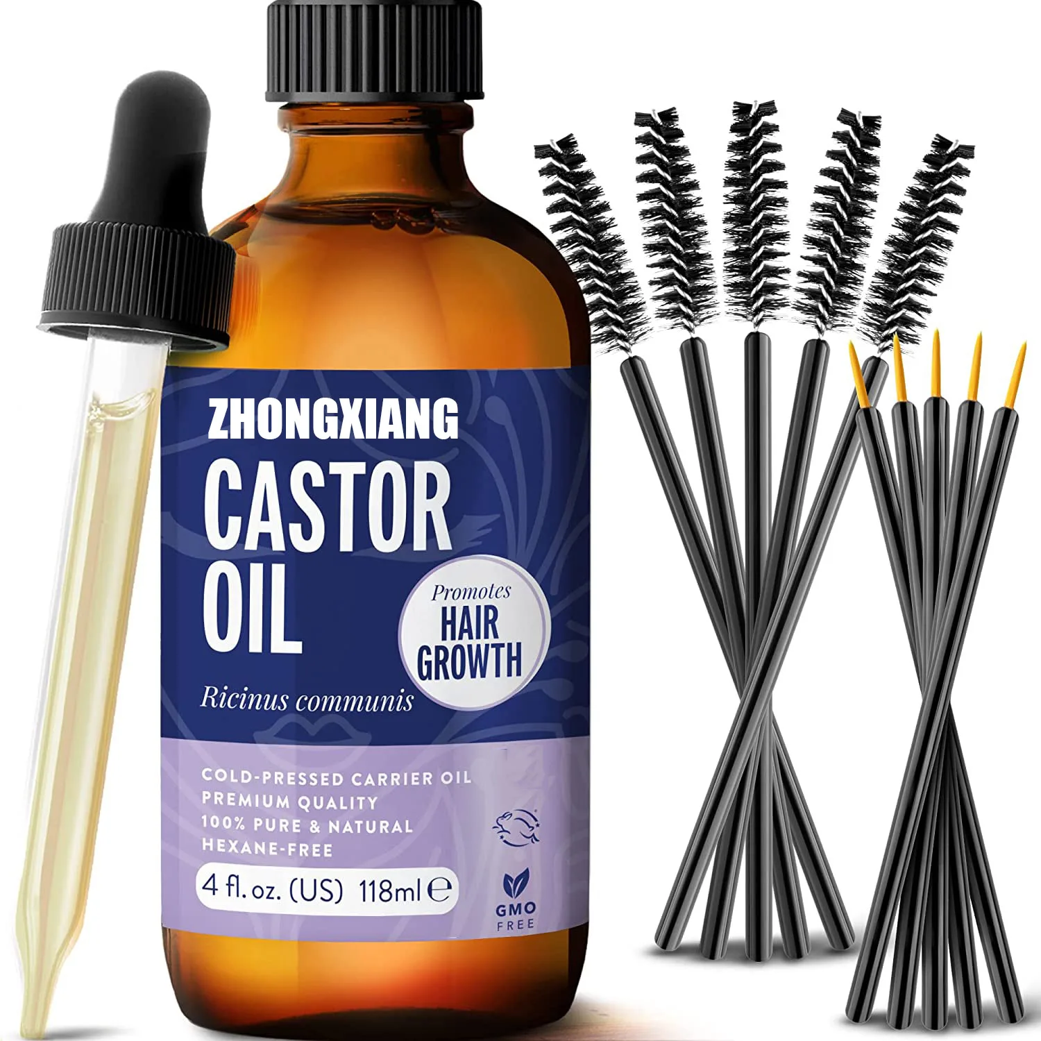 Organic Castor Oil 4oz - 100% Pure Castor Oil For Hair Growth,Eyelashes ...