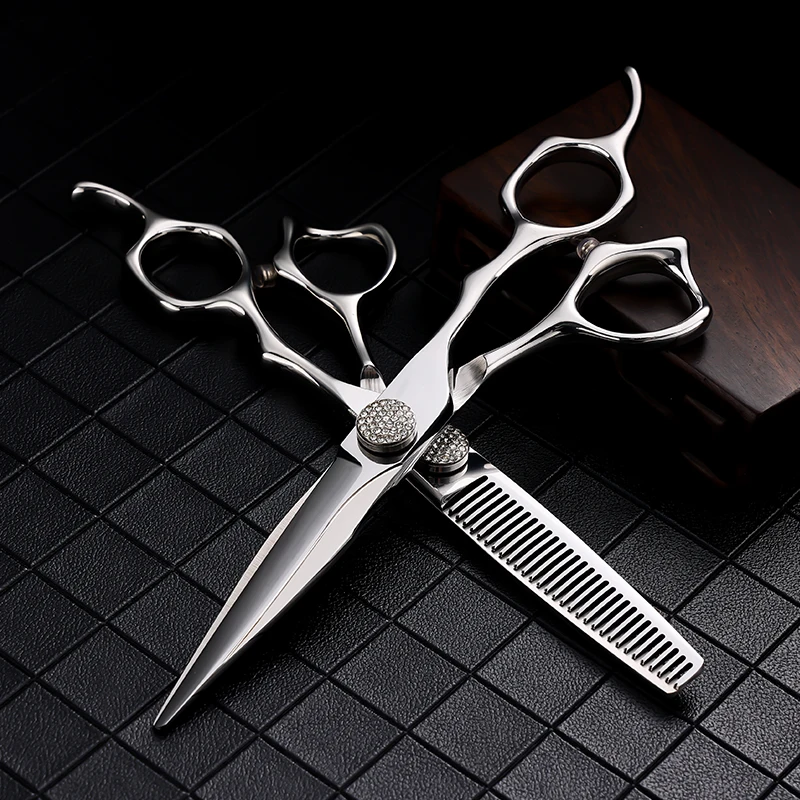 1pcs Alligator Handle Silvery Hairdressing Scissors Hair Cutting Scissors  Thinning Shears Hairdresser Scissors