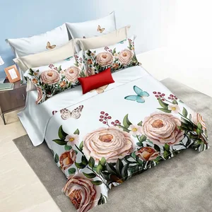 3D Bedding Duvet Cover Quality Good Designs Sets Polyester Butterfly Flower Bed Sheets Collection