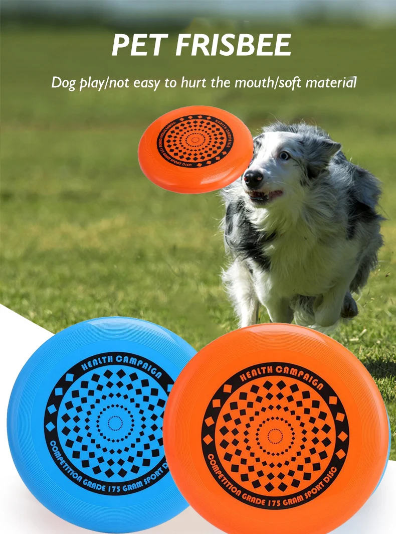New Dog Flying Disc Durable Dog Toys Nature Rubber Floating Flying Saucer for Water Pool Beach Orange and Blue details