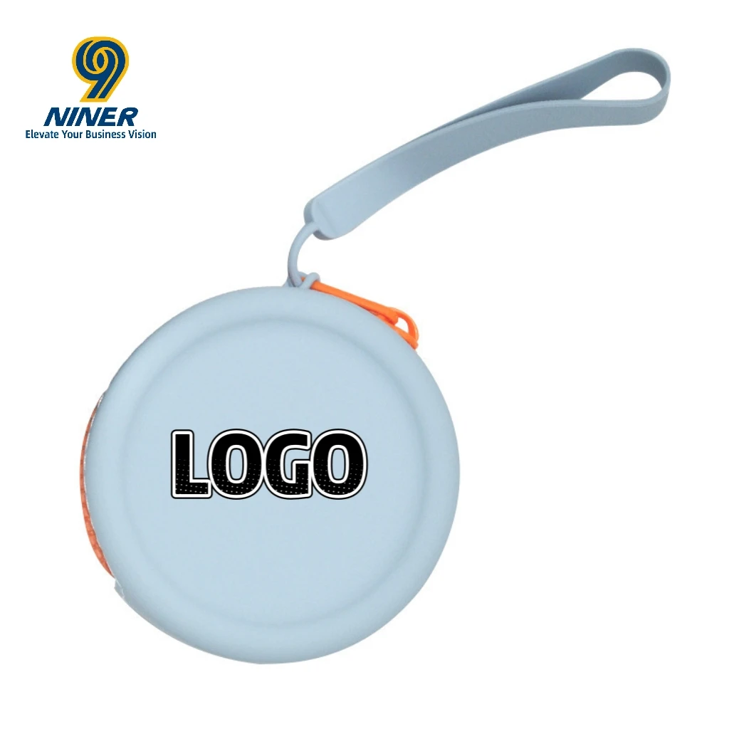 Round Silicone Coin and Key Pouch Gift Customizable Zipper Coin Purse Earphone Mini Storage Bag with Customizable Logo